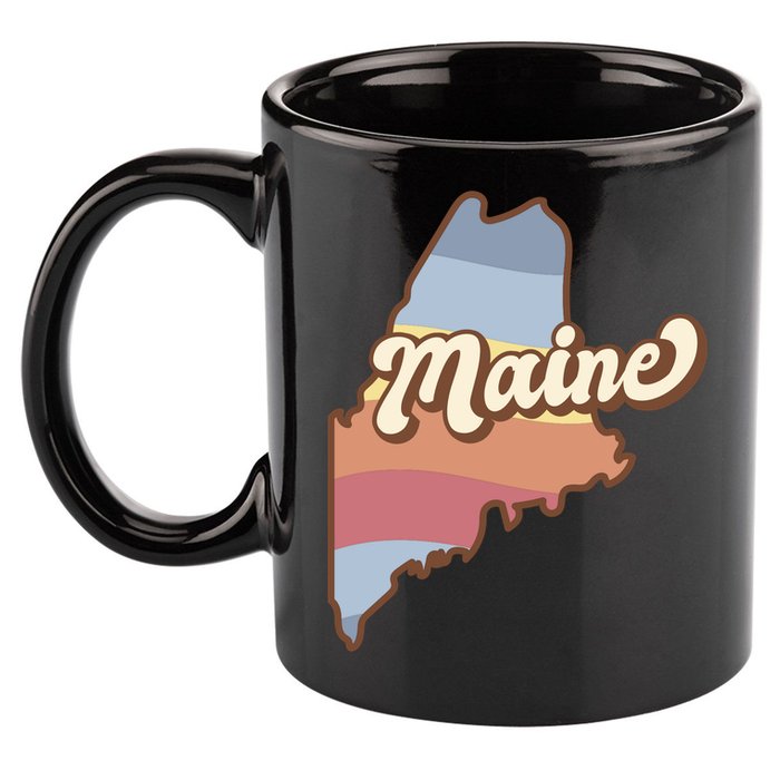 Retro Maine 11oz C Handle Ceramic Mug