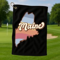 Retro Maine Golf Towel