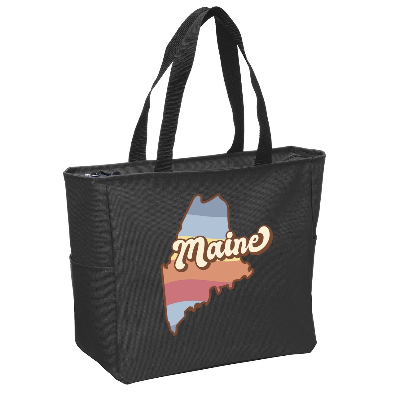 Retro Maine Zip Tote Bag