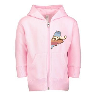 Retro Maine Toddler Zip Fleece Hoodie