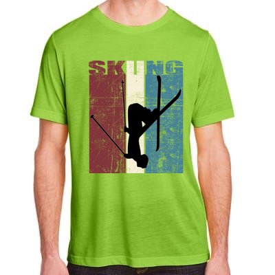 Red Mountain Retro Skiing Ski Great Gift Adult ChromaSoft Performance T-Shirt