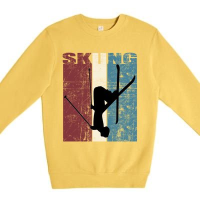 Red Mountain Retro Skiing Ski Great Gift Premium Crewneck Sweatshirt