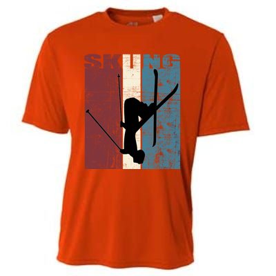 Red Mountain Retro Skiing Ski Great Gift Cooling Performance Crew T-Shirt