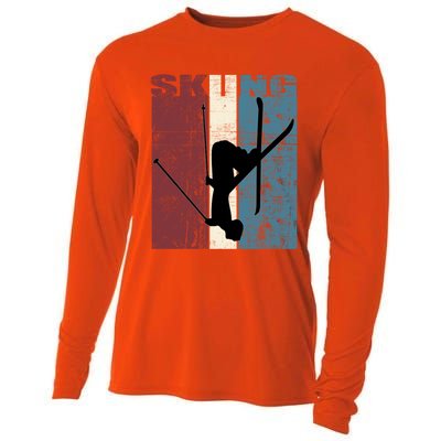 Red Mountain Retro Skiing Ski Great Gift Cooling Performance Long Sleeve Crew