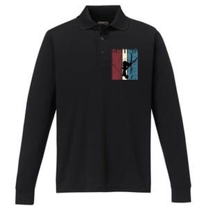 Red Mountain Retro Skiing Ski Great Gift Performance Long Sleeve Polo