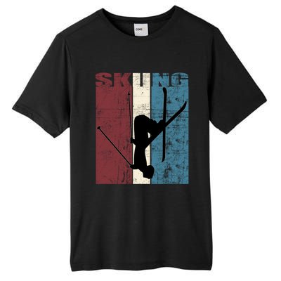 Red Mountain Retro Skiing Ski Great Gift Tall Fusion ChromaSoft Performance T-Shirt