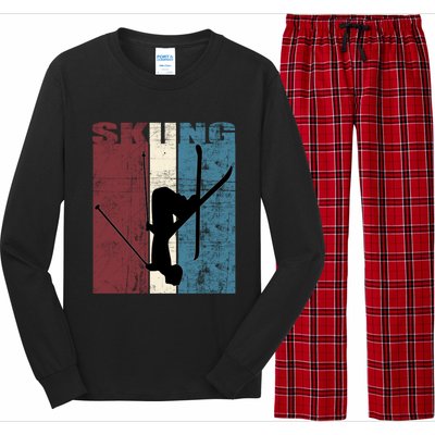 Red Mountain Retro Skiing Ski Great Gift Long Sleeve Pajama Set