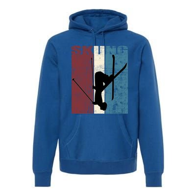 Red Mountain Retro Skiing Ski Great Gift Premium Hoodie