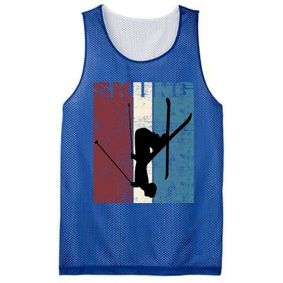 Red Mountain Retro Skiing Ski Great Gift Mesh Reversible Basketball Jersey Tank