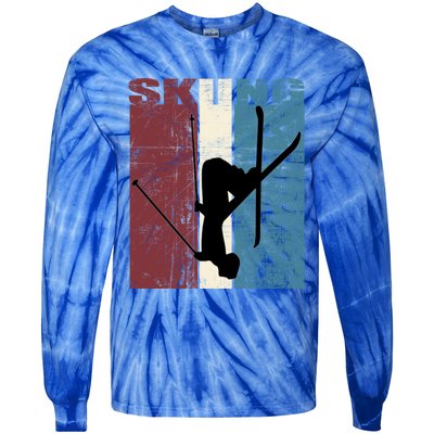 Red Mountain Retro Skiing Ski Great Gift Tie-Dye Long Sleeve Shirt