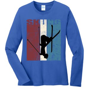 Red Mountain Retro Skiing Ski Great Gift Ladies Long Sleeve Shirt