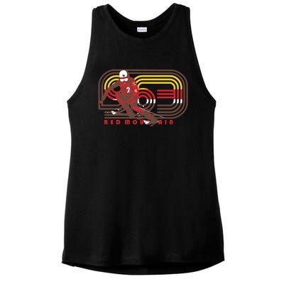 Red Mountain Retro Skiing Ski Gift Ladies PosiCharge Tri-Blend Wicking Tank