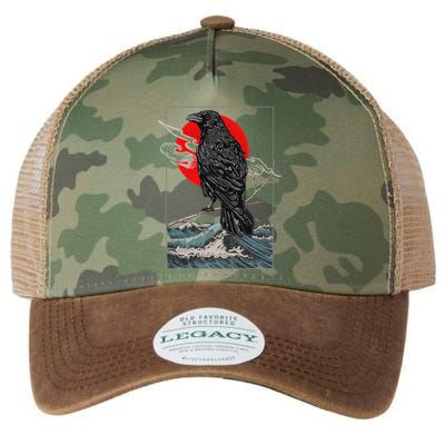 Red Moon Raven Graphic Black Crow Legacy Tie Dye Trucker Hat