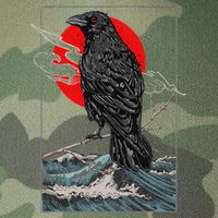 Red Moon Raven Graphic Black Crow Legacy Tie Dye Trucker Hat