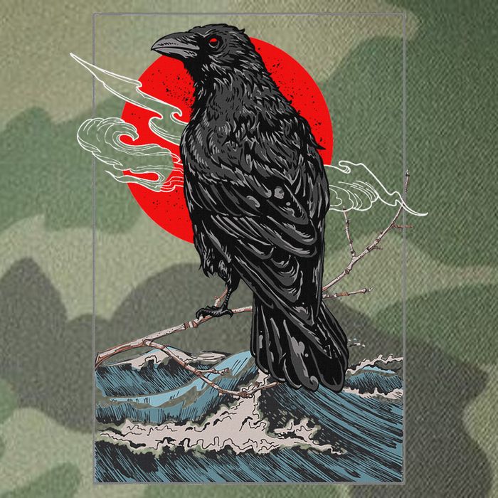 Red Moon Raven Graphic Black Crow Legacy Tie Dye Trucker Hat