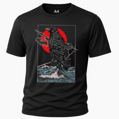 Red Moon Raven Graphic Black Crow Performance Shirt