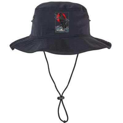 Red Moon Raven Graphic Black Crow Bucket Hat