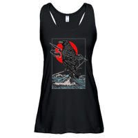 Red Moon Raven Graphic Black Crow Ladies Essential Flowy Tank
