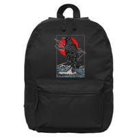 Red Moon Raven Graphic Black Crow 16 in Basic Backpack