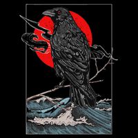 Red Moon Raven Graphic Black Crow 16 in Basic Backpack