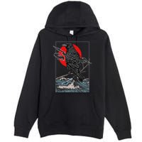 Red Moon Raven Graphic Black Crow Premium Pullover Hoodie