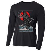 Red Moon Raven Graphic Black Crow Cooling Performance Long Sleeve Crew