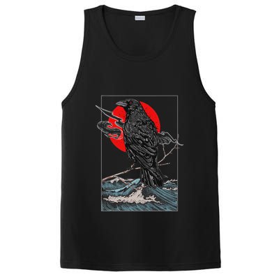 Red Moon Raven Graphic Black Crow PosiCharge Competitor Tank