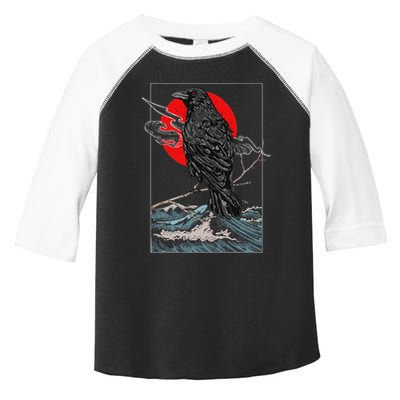Red Moon Raven Graphic Black Crow Toddler Fine Jersey T-Shirt