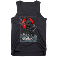 Red Moon Raven Graphic Black Crow Tank Top