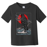 Red Moon Raven Graphic Black Crow Toddler T-Shirt