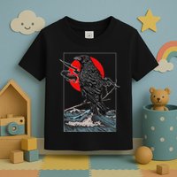 Red Moon Raven Graphic Black Crow Toddler T-Shirt