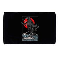 Red Moon Raven Graphic Black Crow Microfiber Hand Towel