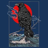 Red Moon Raven Graphic Black Crow Infant Baby Jersey Bodysuit