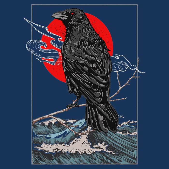 Red Moon Raven Graphic Black Crow Infant Baby Jersey Bodysuit