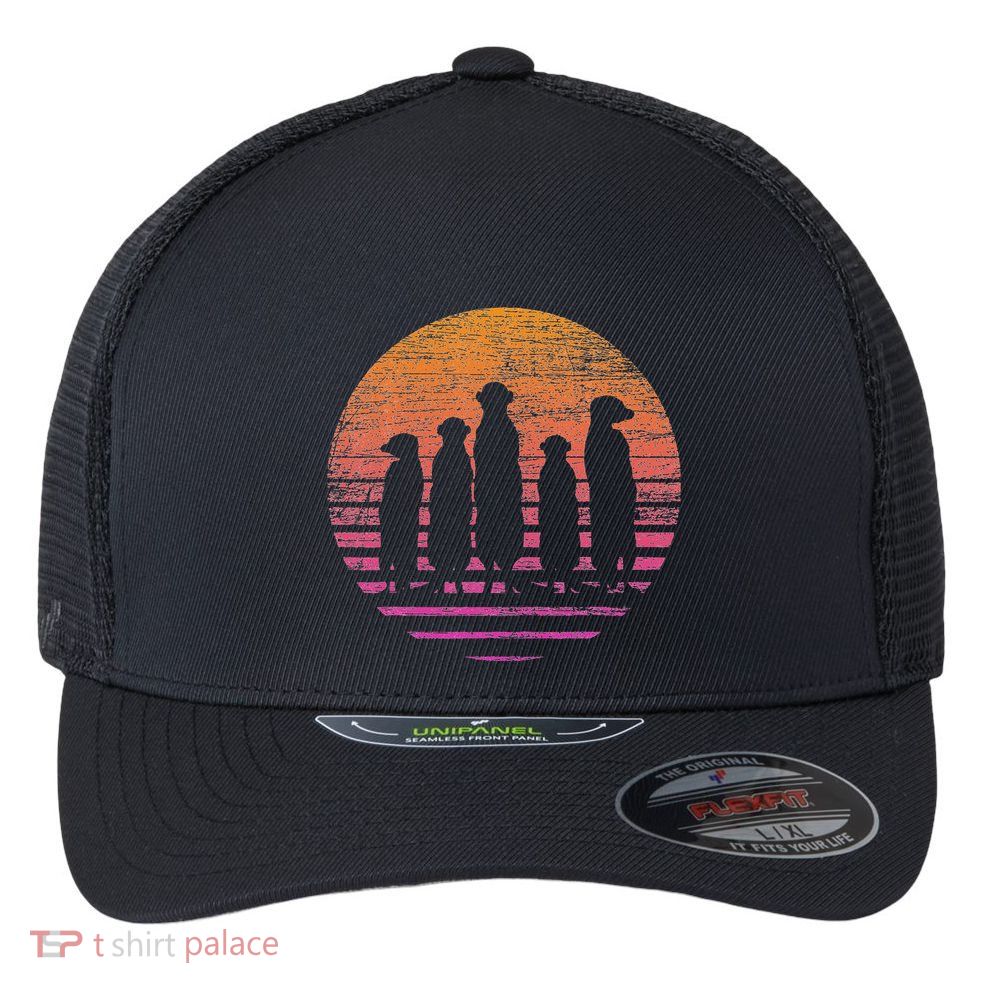 Retro Meerkat Flexfit Unipanel Trucker Cap