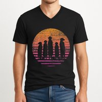 Retro Meerkat V-Neck T-Shirt
