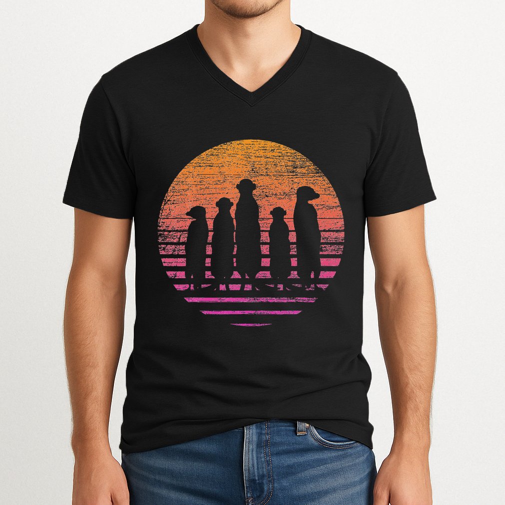 Retro Meerkat V-Neck T-Shirt