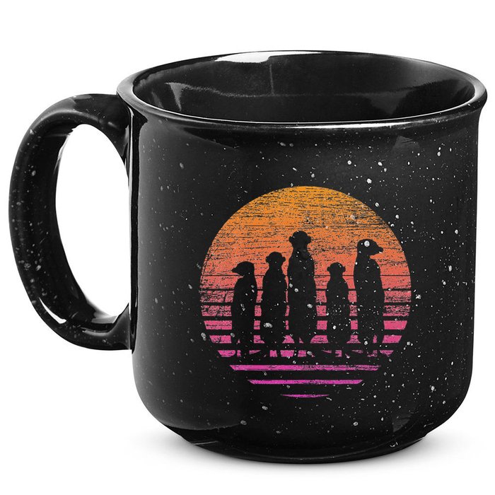 Retro Meerkat 15oz Campfire Ceramic Mug