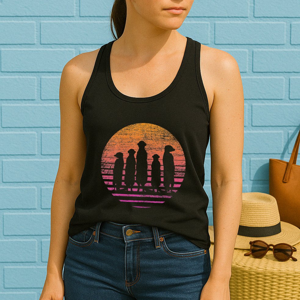 Retro Meerkat Womens Tank Top