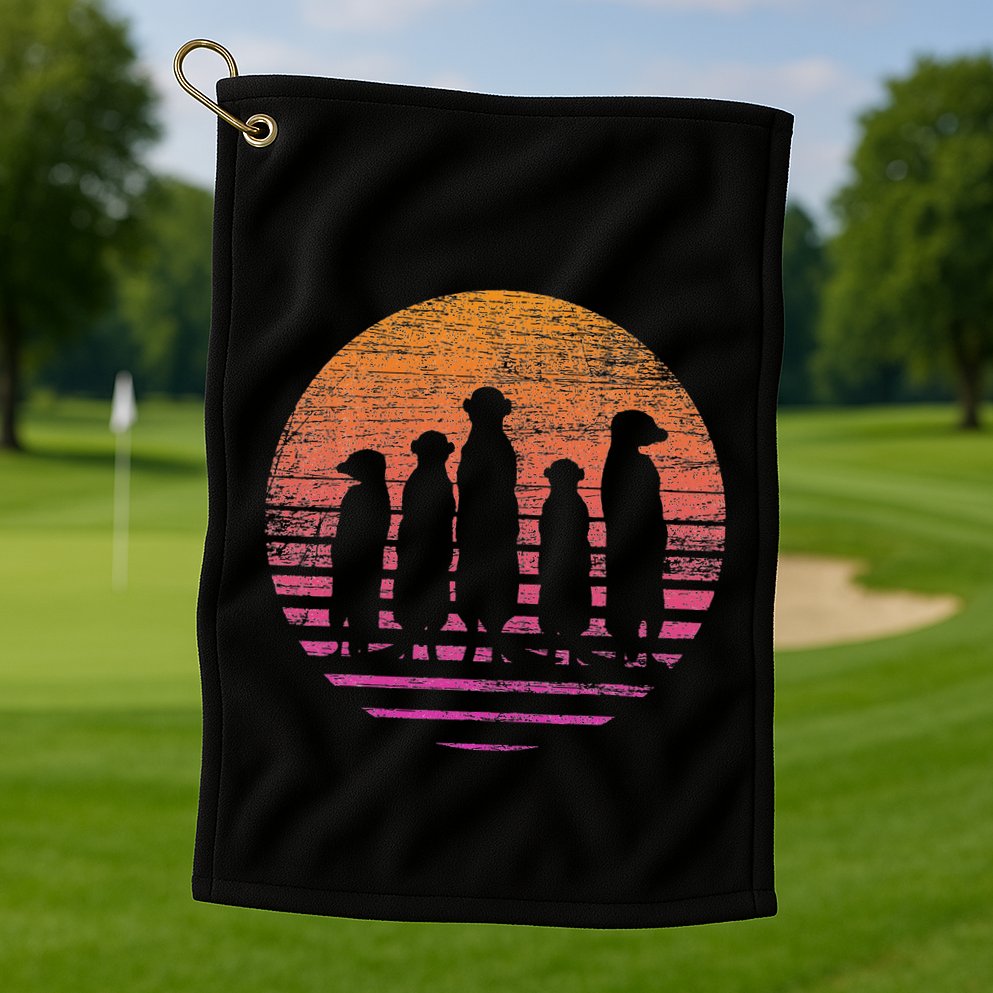Retro Meerkat Golf Towel