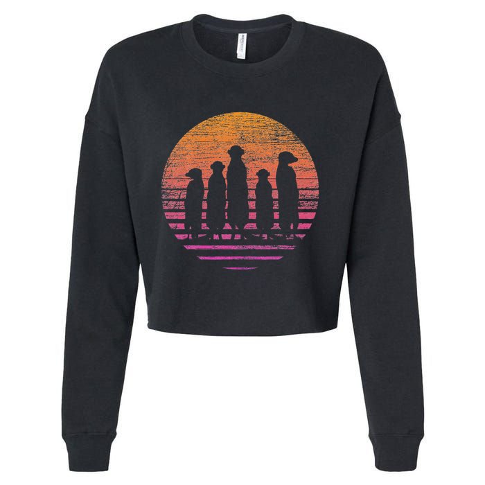 Retro Meerkat Cropped Pullover Crew