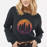 Retro Meerkat Cropped Pullover Crew