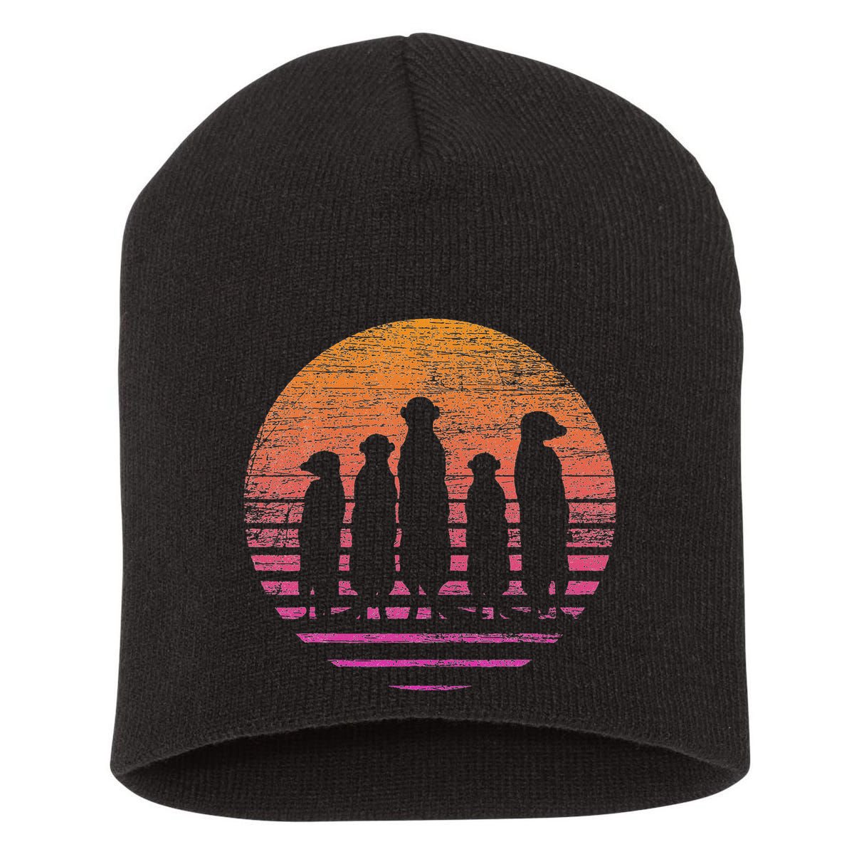 Retro Meerkat Short Acrylic Beanie