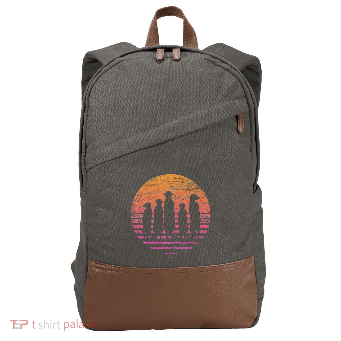 Retro Meerkat Cotton Canvas Backpack