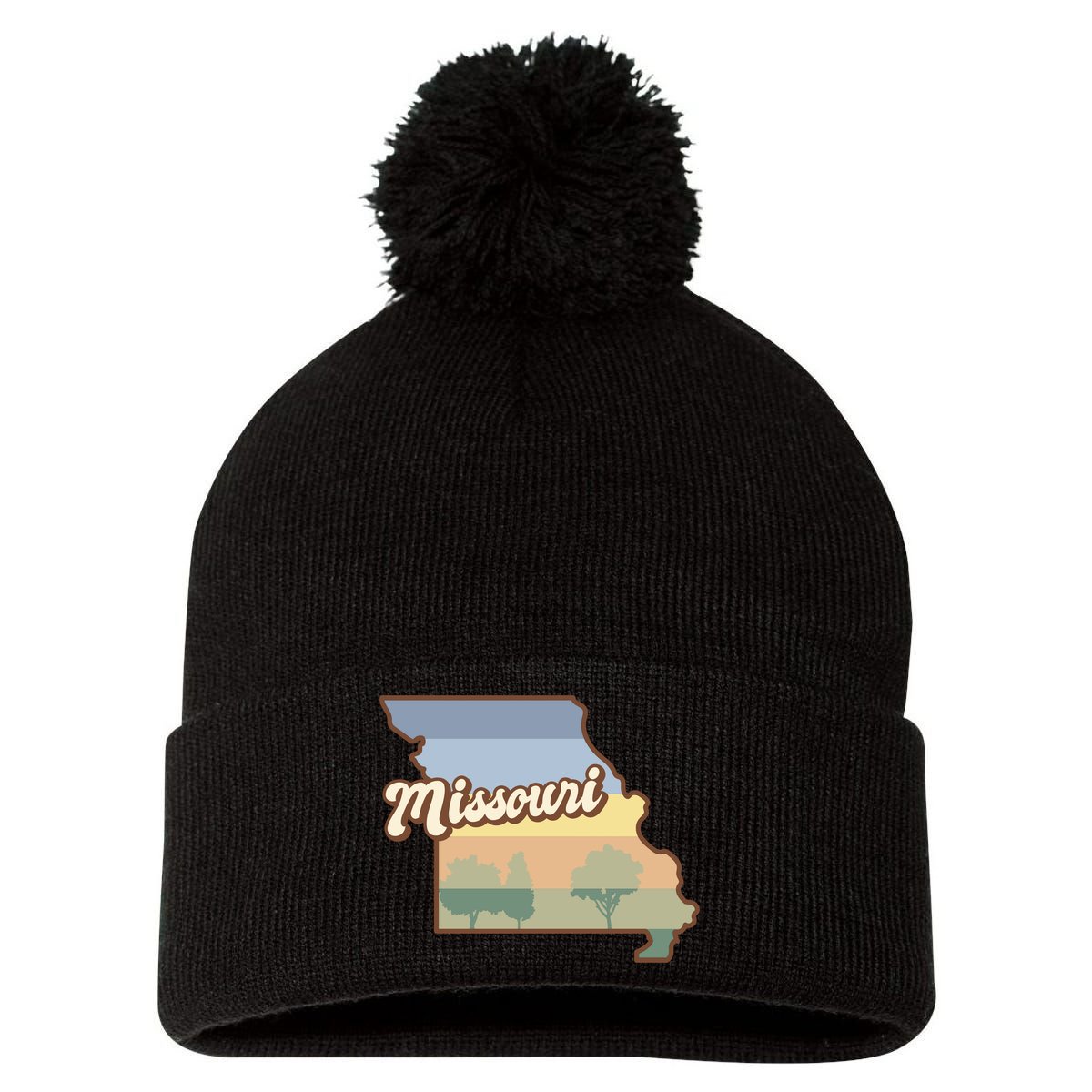 Retro Missouri Pom Pom 12in Knit Beanie