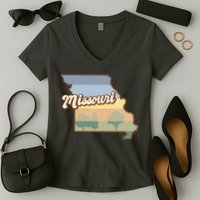 Retro Missouri Women's V-Neck T-Shirt