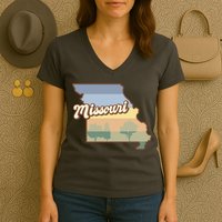 Retro Missouri Women's V-Neck T-Shirt