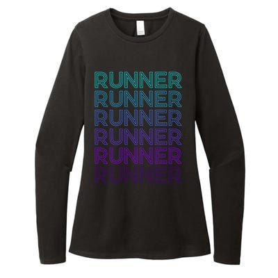 Runner Marathon Running Retro Gift Womens CVC Long Sleeve Shirt