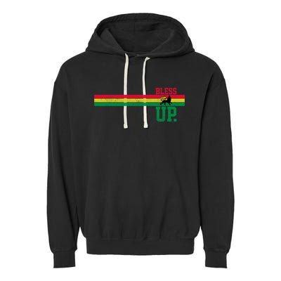 Reggae Music Rastafari Bless Up Lion Of Judah Rasta Gift Garment-Dyed Fleece Hoodie