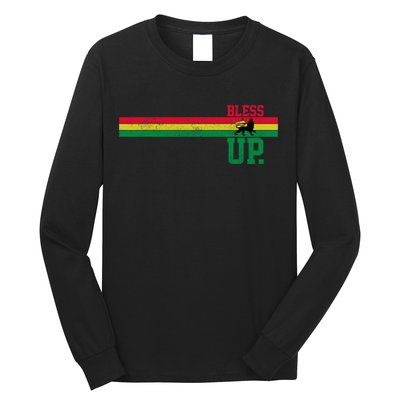 Reggae Music Rastafari Bless Up Lion Of Judah Rasta Gift Long Sleeve Shirt